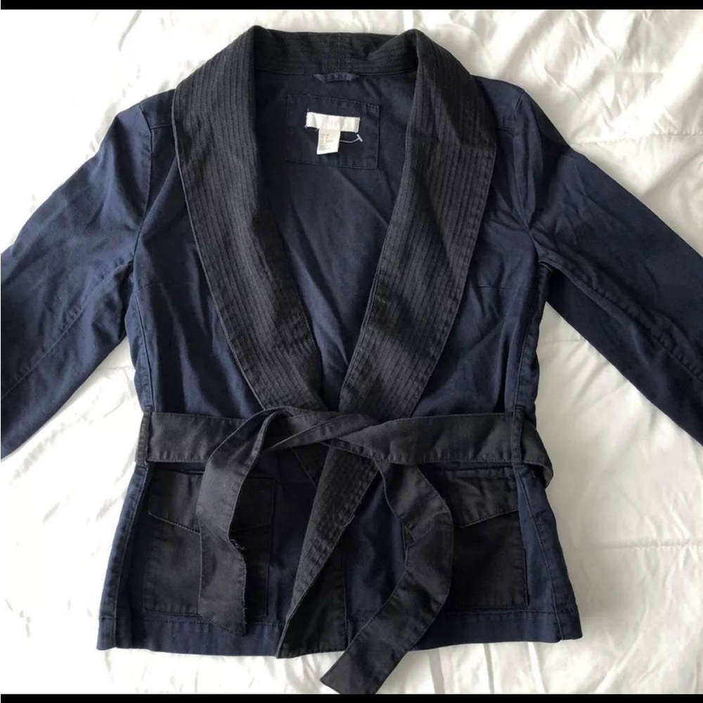 Hm Tie Belt Wrap Casual Career Lightweight Jacket 2